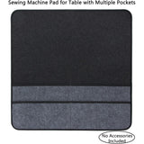 NNEDSZ Black  Felt Sewing Machine Mat with Multi-Pocket Storage Organizer