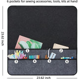 NNEDSZ Black  Felt Sewing Machine Mat with Multi-Pocket Storage Organizer