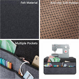 NNEDSZ Black  Felt Sewing Machine Mat with Multi-Pocket Storage Organizer
