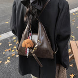NNEDSZ Black Elegant Faux Leather Shoulder Bag with Adjustable Strap