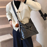 NNEDSZ Brown Elegant Faux Leather Shoulder Bag with Adjustable Strap