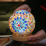 NNEDSZ Blue  Handmade Mosaic Glass Lamp - Vibrant Decorative Table Light