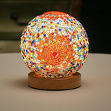 NNEDSZ Orange Handmade Mosaic Glass Lamp - Vibrant Decorative Table Light