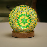 NNEDSZ Green Handmade Mosaic Glass Lamp - Vibrant Decorative Table Light