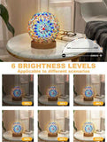 NNEDSZ Wavy Blue Handmade Mosaic Glass Lamp - Vibrant Decorative Table Light