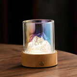 NNEDSZ Multicolor LED Glass Night Light with Mountain Design, USB Rechargeable