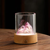 NNEDSZ Pink LED Glass Night Light with Mountain Design, USB Rechargeable