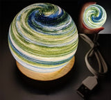 NNEDSZ Aurora LED Planet Night Light with Wooden Base, USB Rechargeable