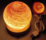 NNEDSZ Morning Glow LED Planet Night Light with Wooden Base, USB Rechargeable