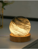 NNEDSZ Morning Light LED Planet Night Light with Wooden Base, USB Rechargeable