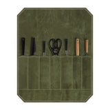 NNEDSZ Green Durable Waxed Canvas Knife Roll Bag - Portable Chef Tool Organizer