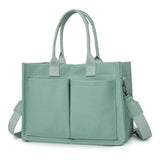 NNEDSZ Green Stylish Canvas Briefcase Tote Bag with Large Capacity for Women