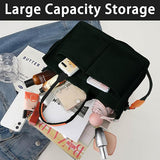 NNEDSZ White Stylish Canvas Briefcase Tote Bag with Large Capacity for Women