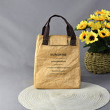 NNEDSZ Beige Eco-Friendly Insulated Lunch Bag with Handle - Durable and Reusable