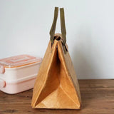 NNEDSZ Beige Eco-Friendly Insulated Lunch Bag with Handle - Durable and Reusable