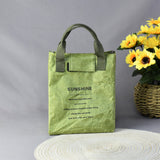 NNEDSZ Green Eco-Friendly Insulated Lunch Bag with Handle - Durable and Reusable