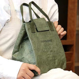 NNEDSZ Grey Eco-Friendly Insulated Lunch Bag with Handle - Durable and Reusable