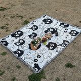 NNEDSZ Black And White Coal Briquettes Bohemian Style Outdoor Picnic Blanket - 130*180cm Decorative Throw