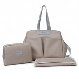 NNEDSZ Grey Multi-functional Baby Diaper Bag with Changing Mat - Travel & Stroller-Friendly Design
