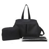 NNEDSZ Black Multi-functional Baby Diaper Bag with Changing Mat - Travel & Stroller-Friendly Design
