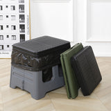 NNEDSZ Grey Portable Folding Outdoor Toilet with Lid - Heavy Duty 150kg Capacity