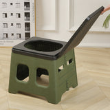 NNEDSZ Green Portable Folding Outdoor Toilet with Lid - Heavy Duty 150kg Capacity