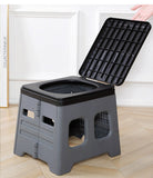 NNEDSZ Green Portable Folding Outdoor Toilet with Lid - Heavy Duty 150kg Capacity