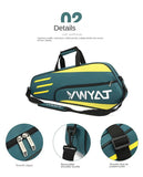 NNEDSZ Green Lightweight and Durable Badminton Racket Bag with Multi-Compartment Storage