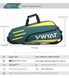 NNEDSZ Grey Lightweight and Durable Badminton Racket Bag with Multi-Compartment Storage
