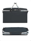 NNEDSZ Nevy Blue Portable Aluminum Foil Insulated Picnic Basket with Zipper Lid, 40x20x23cm