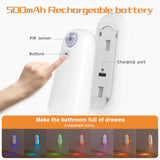 NNEDSZ LED Motion Sensor Toilet Night Light - 8-Color Adjustable Glow with Modern Design