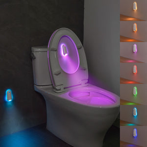 NNEDSZ 2 PCS LED Motion Sensor Toilet Night Light - 8-Color Adjustable Glow with Modern Design