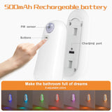NNEDSZ 2 PCS LED Motion Sensor Toilet Night Light - 8-Color Adjustable Glow with Modern Design