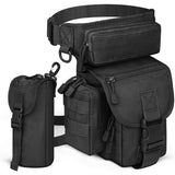 NNEDSZ Black Outdoor Tactical Military Leg Bag - Durable Multi-Pocket Utility Waist Pack