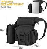 NNEDSZ Black Outdoor Tactical Military Leg Bag - Durable Multi-Pocket Utility Waist Pack