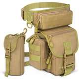 NNEDSZ Beige Outdoor Tactical Military Leg Bag - Durable Multi-Pocket Utility Waist Pack