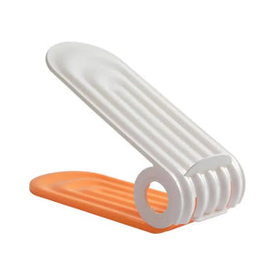 NNEDSZ 2 PCS Orange Adjustable Shoe Slot Organizer - Space-Saving Shoe Storage Solution for Closet and Shelf