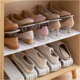 NNEDSZ 2 PCS Orange Adjustable Shoe Slot Organizer - Space-Saving Shoe Storage Solution for Closet and Shelf