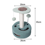 NNEDSZ Avocado Interactive Cat Scratching Post with Playful Ball Toys, Flower Design - 35cm Height, 26cm Base