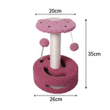 NNEDSZ Strawberries Interactive Cat Scratching Post with Playful Ball Toys, Flower Design - 35cm Height, 26cm Base