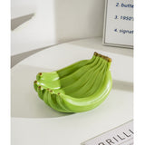 NNEDSZ Green Ceramic Banana-Shaped Fruit Plate - Decorative and Functional Storage Tray