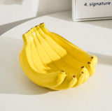 NNEDSZ Yellow Ceramic Banana-Shaped Fruit Plate - Decorative and Functional Storage Tray