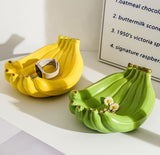 NNEDSZ Yellow Ceramic Banana-Shaped Fruit Plate - Decorative and Functional Storage Tray