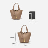 NNEDSZ Grey Elegant Women's Leather Tote Handbag with Gold Lock Detail