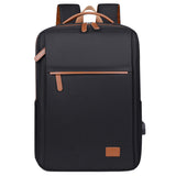NNEDSZ Black Minimalist USB Charging Laptop Backpack - Elegant and Spacious Travel Bag