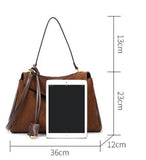 NNEDSZ Elegant Black Leather Handbag with Gold Accents - Versatile Shoulder and Hand Carry