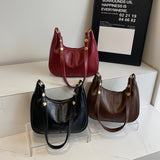 NNEDSZ Black Vintage Faux Leather Hobo Shoulder Bag - Classic and Versatile Handbag