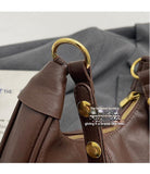 NNEDSZ Black Vintage Faux Leather Hobo Shoulder Bag - Classic and Versatile Handbag