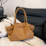 NNEDSZ Brown Elegant Suede Tote Bag - Soft and Stylish Handbag for Everyday Use