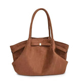 NNEDSZ Dark Brown Elegant Suede Tote Bag - Soft and Stylish Handbag for Everyday Use